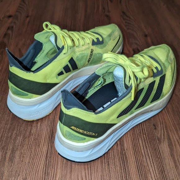 Men’s Adidas Adizero Boston 11 Running Shoes, Men's Size 9 Neon Yellow - Picture 8 of 16